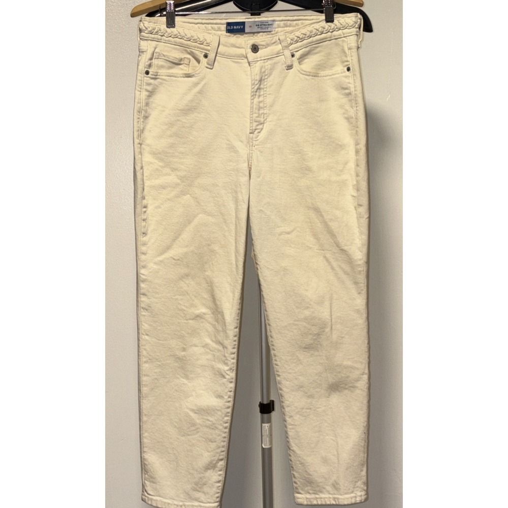 Old Navy Size 8 High-Rise Og Loose Secret Smooth Pocket Light Wash **Ivory